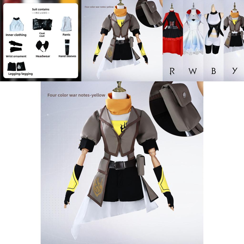 Косплей платье Руби Роуз и Вайс Шнее из RWBY из полиэстера для косплей-вечеринок и мероприятий