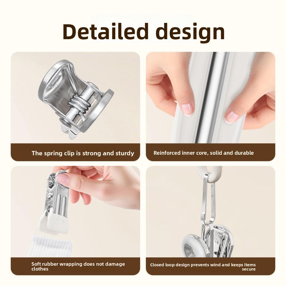 Windproof Clothes Drying Rack 8 Clips Hat Rack New Clothes Hanger  for Home Dormitory