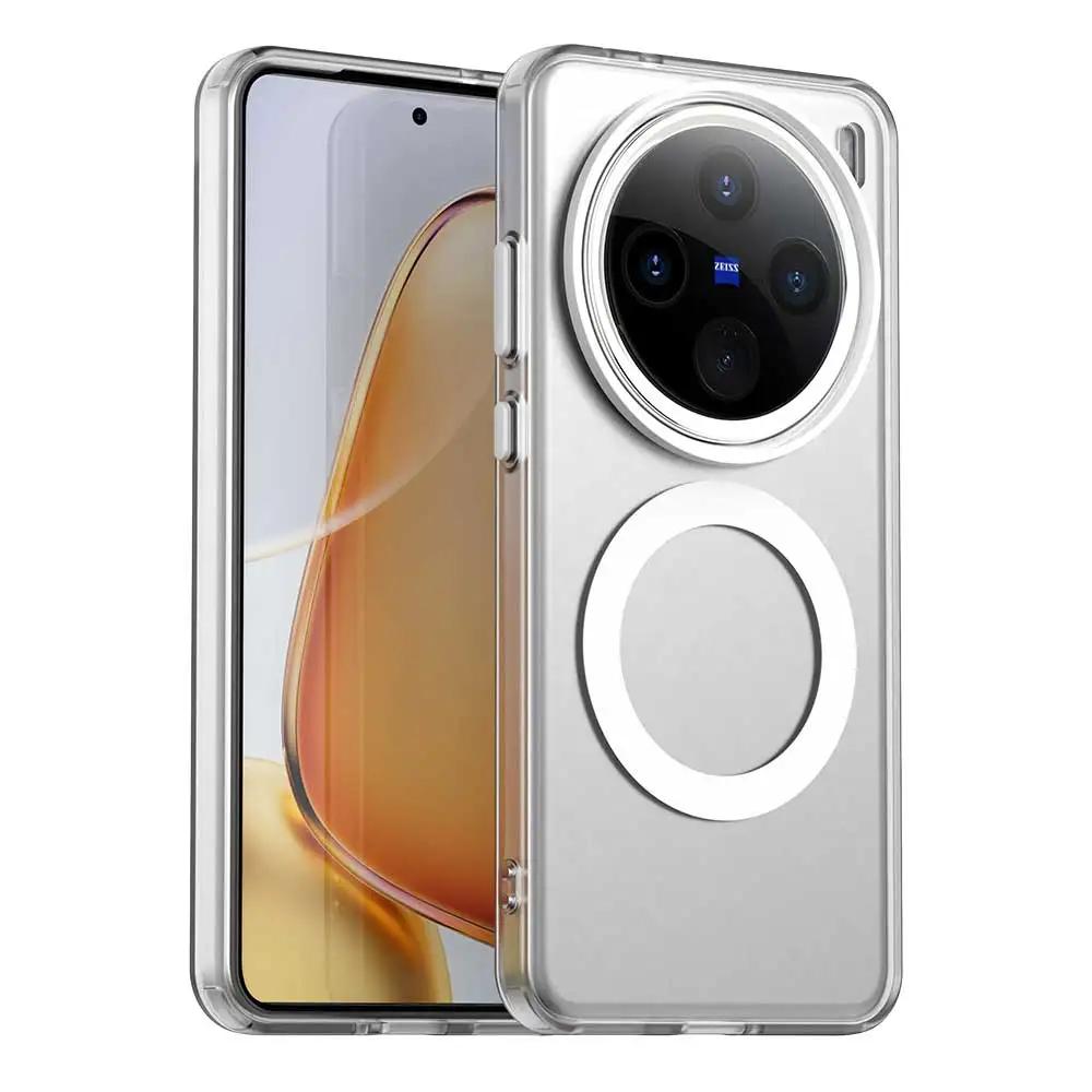 For Magnetic Case for Vivo X200 Pro Mini X200pro Candy Color Translucent PC + TPU Shockproof Bumper for Vivo V40 Pro G