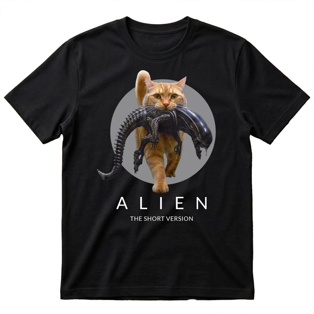 Alien Tshirt Unisex The Short Version Funny Sci Fi Horror Movie Cat Lover