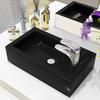 Washbasin - vidaXL - Ceramic Black - 46 X 25.5 X 12 Cm - Tap Hole - Easy Mounting