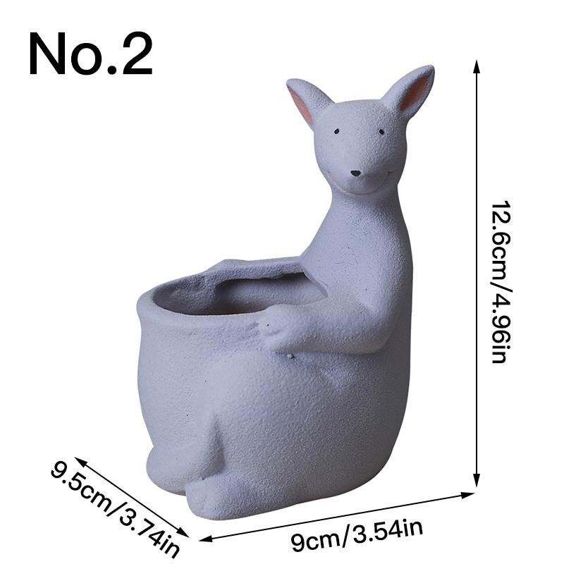 Cute Kangaroo Flower Pot Ceramics Succulent Pot Planter Home Decor Desktop Ornaments Garden Decoration Bonsai Plant Pot