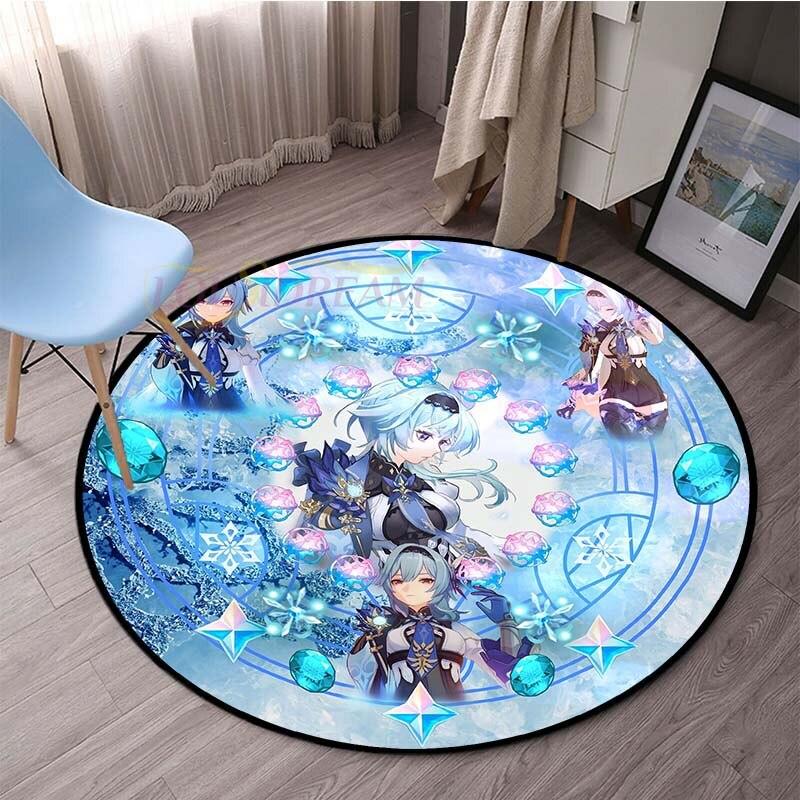 Genshin Impact круглые коврики для спальни, ковры с героями мультфильмов для гостиной, детский мягкий ковер, противоскользящий коврик для пола, домашний декор, кемпинг, пикник