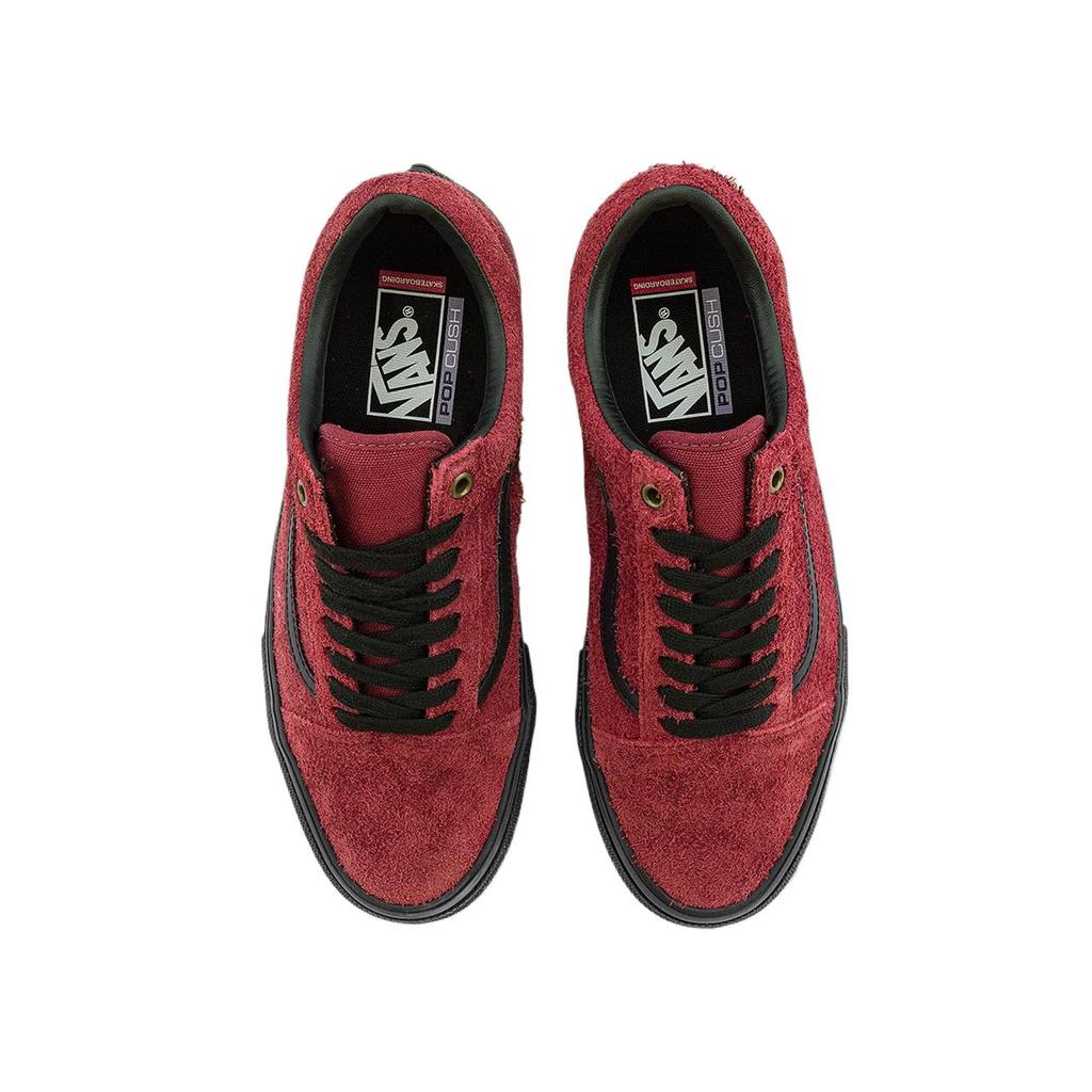 Vans Skate Old Skool Hairy Suede - бордово-красные кроссовки унисекс, черные VN0A2Z32KGD