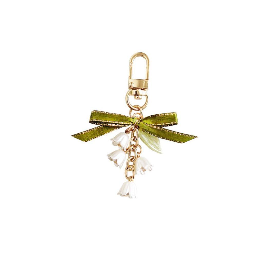 Flores Convallariae Mobile Phone Lanyard Bag Accessory Ribbon Key Ring Korean Style Bag Pendant
