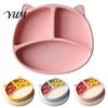 Suction Food Bowl for Kids Silicone Plate Toddlers, Cute Bear Shape Unbreakable Divided Baby Bowl, Non Slip Feeding Tray Infants And Training Babies