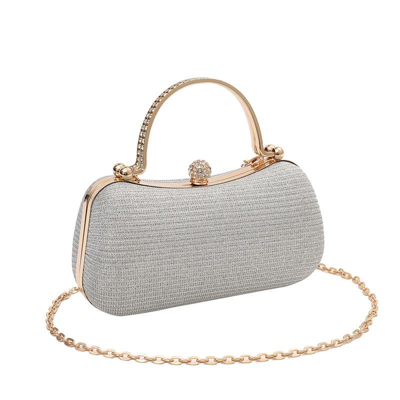 Fashion Chain Handbag, Banquet Bag, Shoulder Crossbody Small Square Bag, Unique Hand Carry Gold Bag
