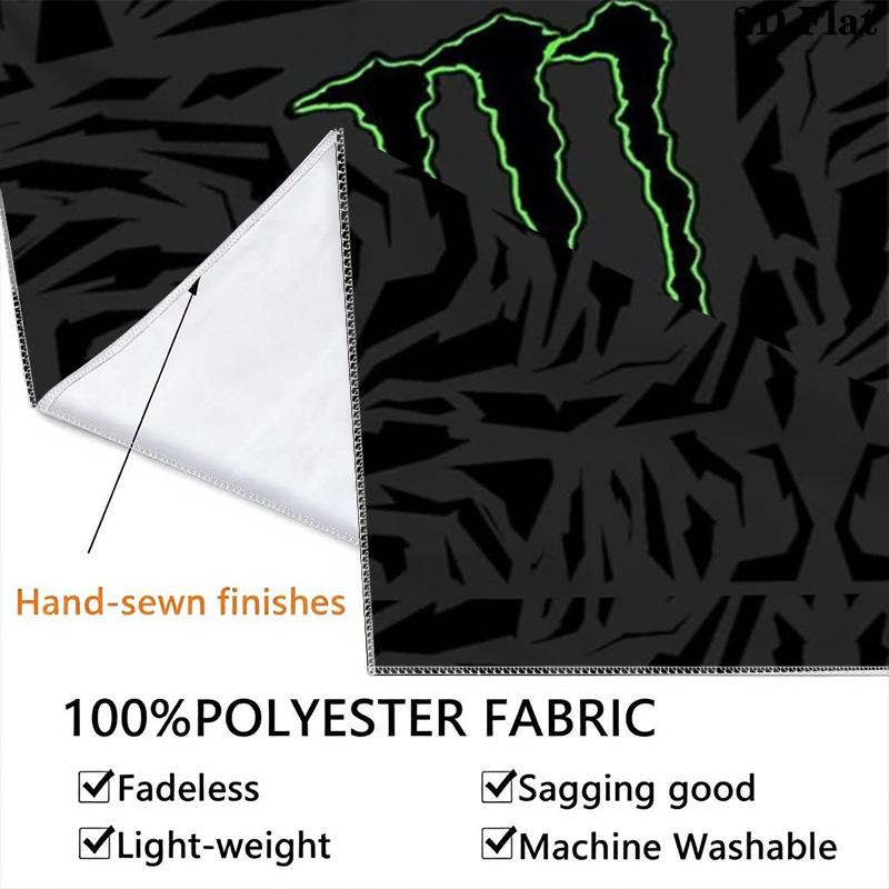 Monster Energy Drink Power Up Threepiece Set 1 Duvet Cover 2 Pillowcase Without Core Soft And Comfortable Duvet Cover And Pillowcase