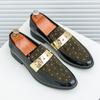 Модные мужские туфли из лакированной кожи со стразами, золотистого цвета, мужские туфли SlipOn с острым носком, для свадьбы, деловой вечеринки, большие размеры 38-47