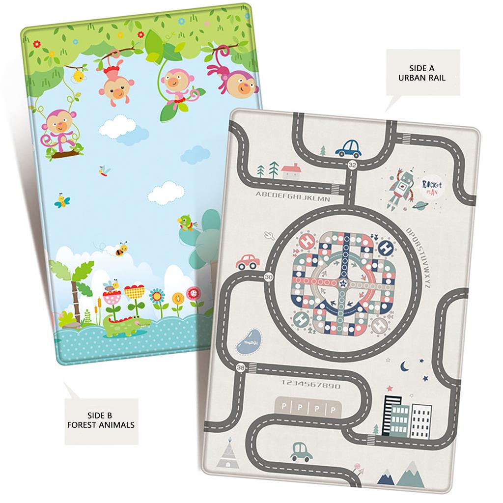 Kids Play Mat, Large Folding Playmat, Crawling Mat Reversible YogaMat