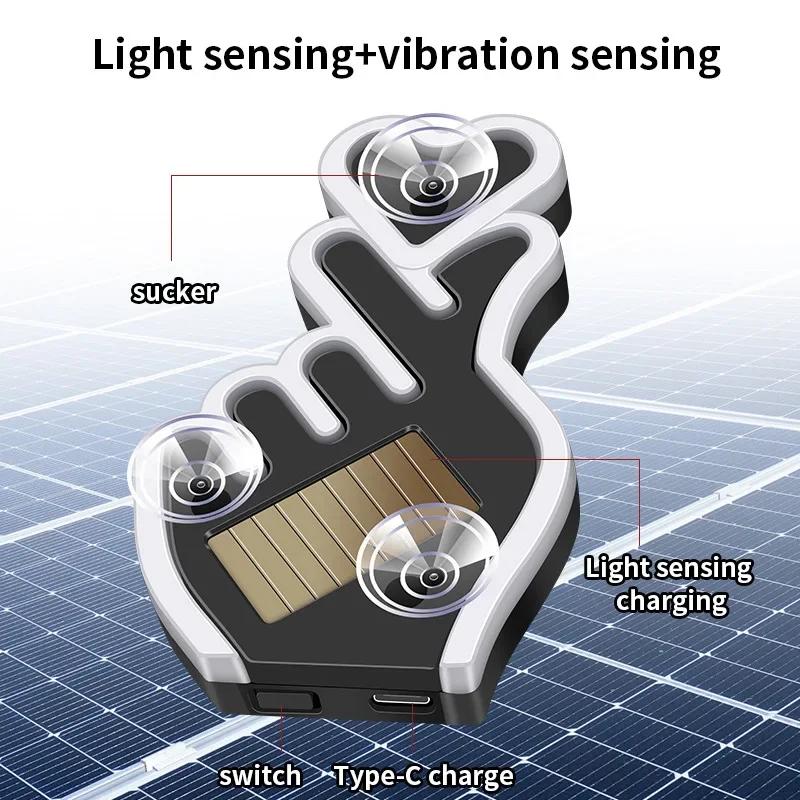 Creative Fun Heart Lamp Car Interior Windshield LED Decorate Lamp Hand Gesture Sign Light 5V USB & Solar Powered No-Wire Heart Neon LED Light