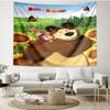 Masha and The Bear Print Tapestry - Portable Wall Decor Cloth, for Home, Dorm, Travel, Bedroom, Living Room - Ideal Birthday Housewarming Gift