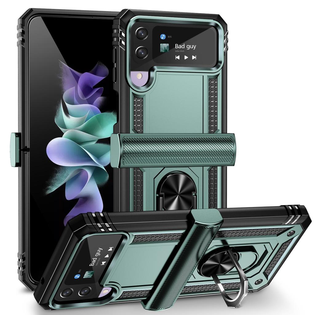 Противоударный защитный чехол с подставкой и кольцом для Samsung Galaxy Z Flip4 Flip 4 5G Flip3 Zflip4 Flip 3, противоударный защитный чехол