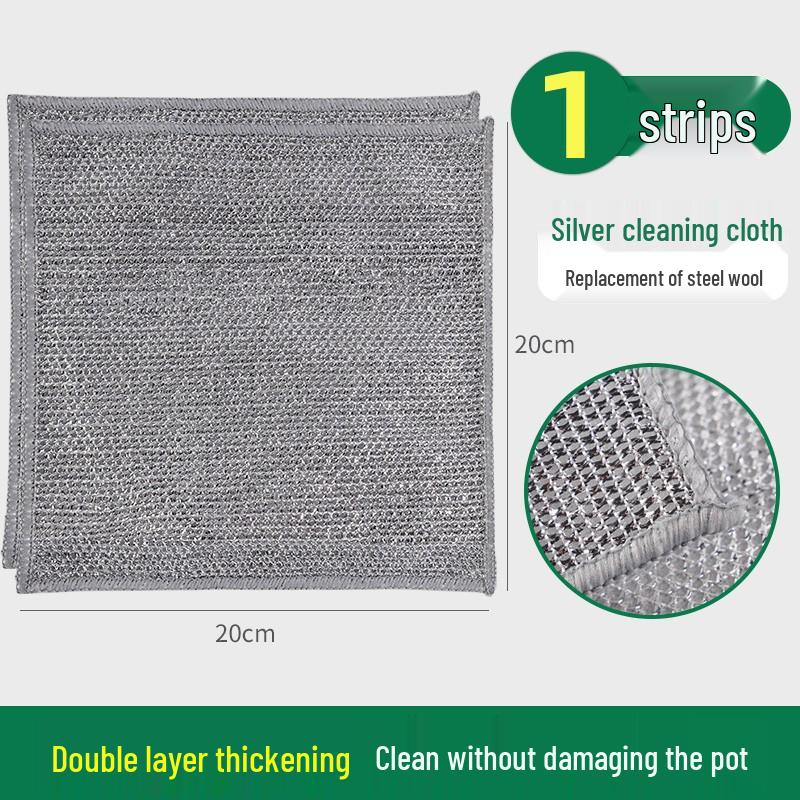 Двусторонняя мочалка из стальной ваты: Антипригарная, Легко моющаяся, Прочная Салфетка для мытья посуды и Щетка для кастрюль
