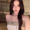 Small floral style long camellia necklace for women, light luxury niche high-end multi-layer stackable sweater chain