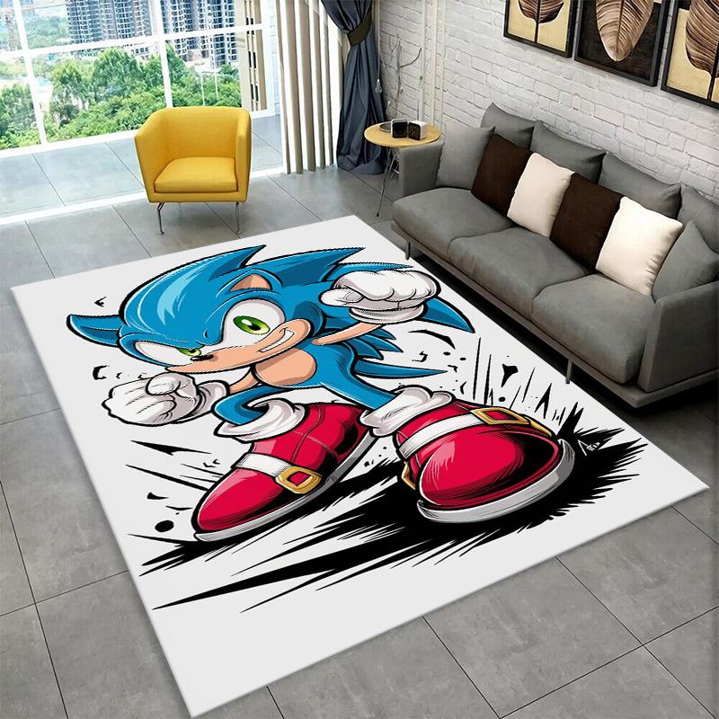Classic Game S-Sonic Cartoon Non-Slip Area Rug for Living Room,Bedroom,Playroom,Soft Carpet Floor Mat Home Decor Rug Kids Room