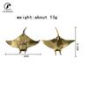 Antique Brass Pterophyllum Scalare Fish Watching Fishes Sea Animals Model Fishbowl Decoration Action Figures Education Miniature