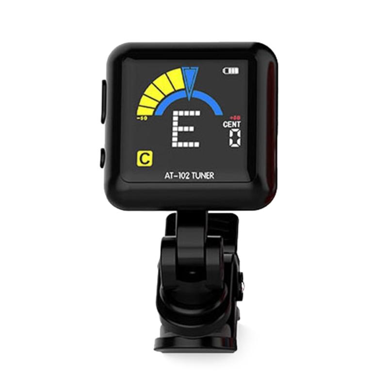 Перезаряжаемый клипсовый гитарный тюнер с вращением на 360 градусов, цифровой электронный тюнер для гитары, баса, скрипки, укулеле