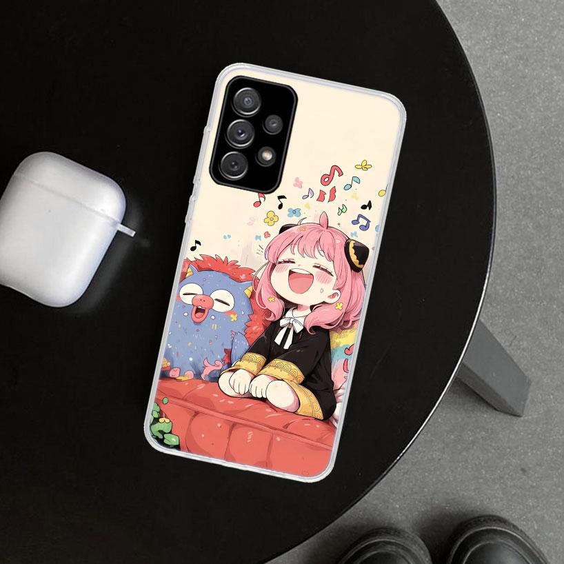 Чехол-накладка S-Spy Family Anya для Samsung Galaxy A12 A22 A32 A52 A72 A02S A51 A50S A31 A20S A10S Note 20 Ultra 10 Plus Gala