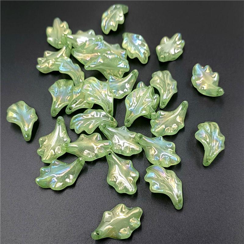 10 шт. креативные акриловые кулон с имитацией глазури и листьев, цветные бусины с УФ-покрытием, браслет «сделай сам», изготовление ювелирных изделий