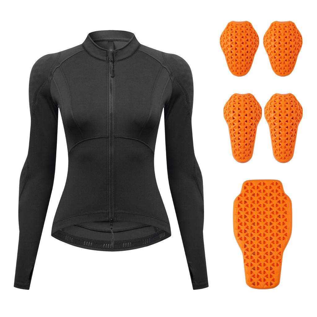 Women S Mesh Jacket Motorcycle Padded Shirt Summer Soft Armor Sports Protective Gear Black EU Size S