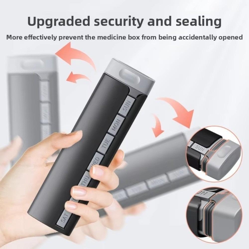 Aluminum Construction Weekly Pill Organizer Large Capacity Pill Organizer Pill Box Supplements
