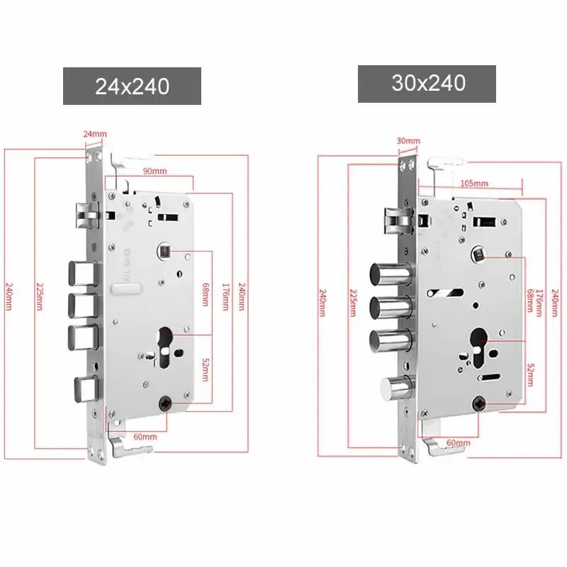 High quality, stainless steel security door lock panel handle and body,silent tongue,lock parts/accessories