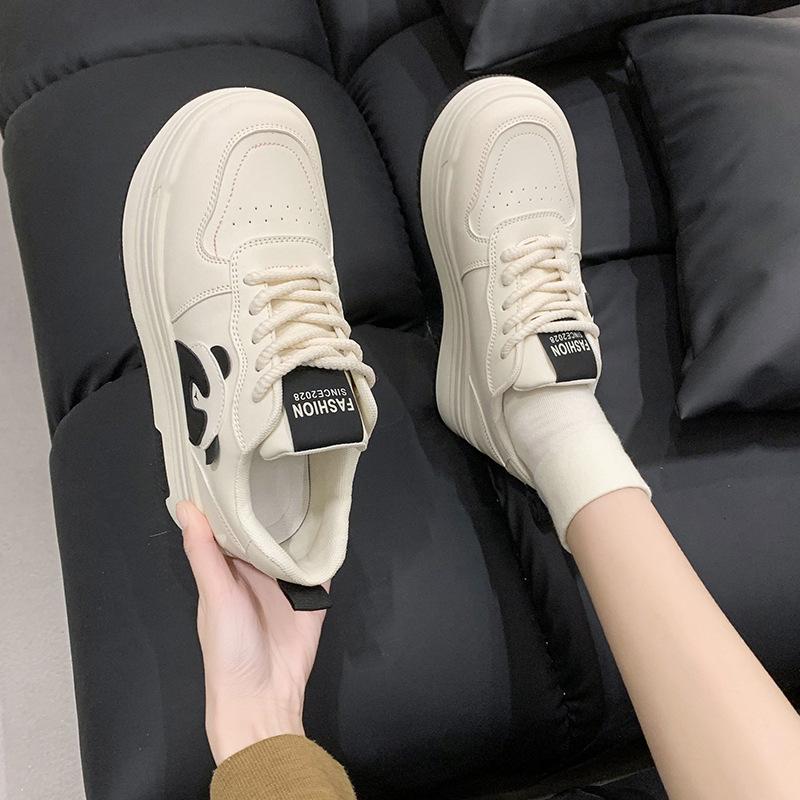 Модные белые туфли, новые женские туфли на весну и лето, толстая подошва, универсальные спортивные повседневные туфли с пандой черного и белого цвета, модные
