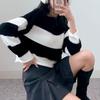New ArrivalS Open Run Brina Women S Fall STriped Color Block KniT T ShirT