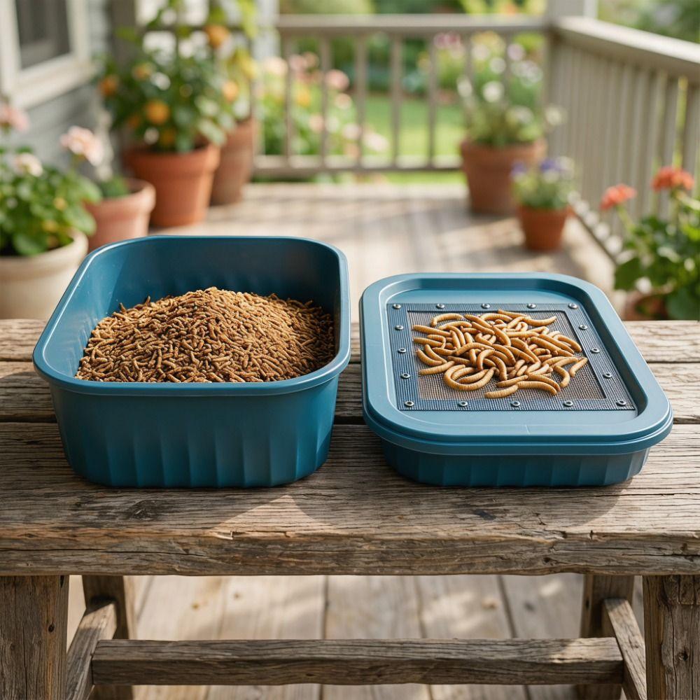 Filter Screen Mealworm Feeding Box Breathable Silkworm Feeder Bin Insect Observation Box Household