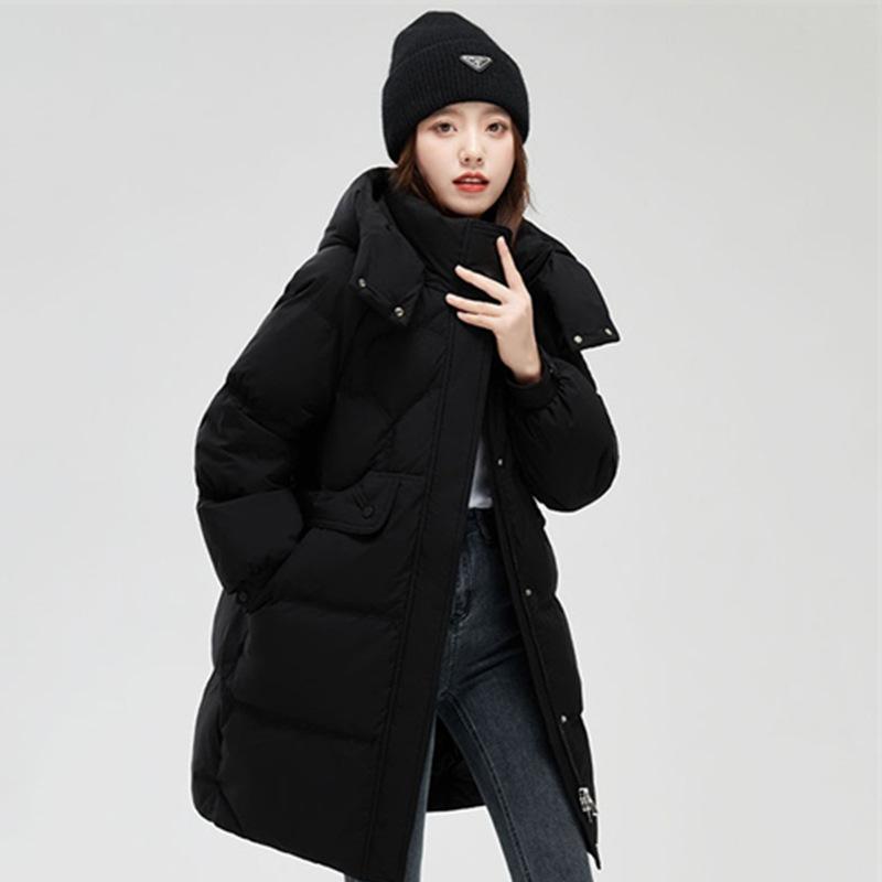 Down Jacket Women's Medium and Long 2025 New Fashion Versatile Loose Casual Thickened White Duck Down Jacket