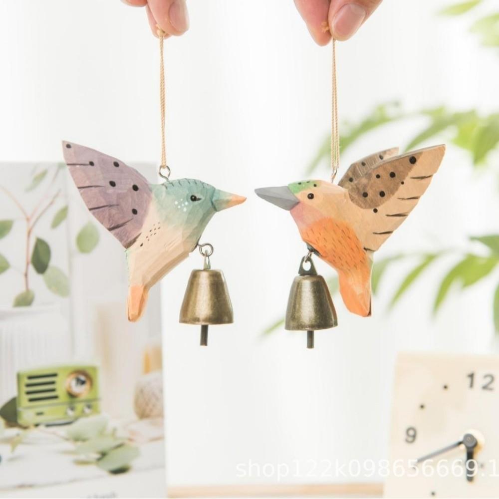 Home Decor Wooden Wind Chime Hanging Ornaments Hummingbird Figurine Farmhouse Decor