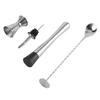 4pcs  Set Durable Stainless Steel Drinking Cocktail Mixing Tool Set In Home Bar Party(A)