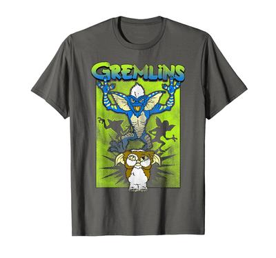 Футболка Gremlins Полосатик и Гизмо Боятся