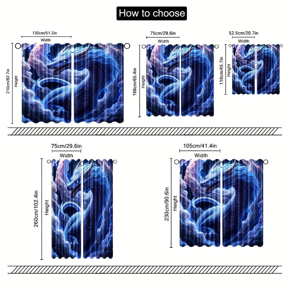 2 шт. Набор светофильтрующих оконных штор «Ледяной Дракон»   Дизайн с карманом для штанги   Полиэстер с бархатом «Персиковая кожа»   Стиль Ар-деко для Be