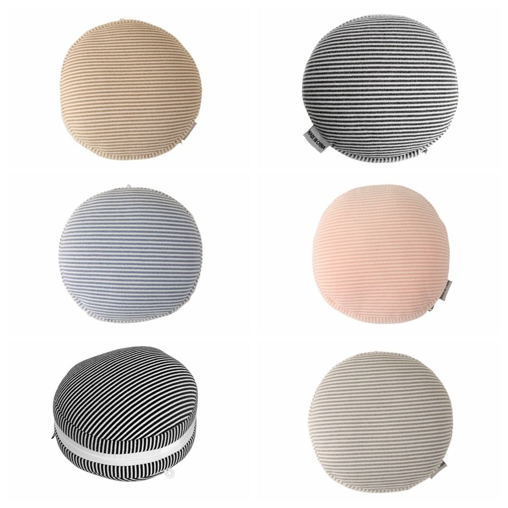 Save Space Stripe 2 in 1 Eye Mask Pillow Soft Storage Hook Travel Folding Pillow Elastic Band Foldable Neck Headrest