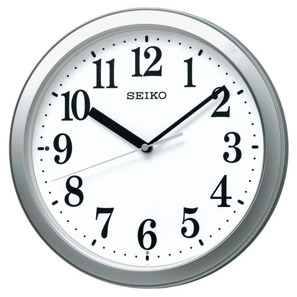 Настенные часы Seiko, Радиоуправляемые, Аналоговые, Компактные, Серебристый металлик, Диаметр 28,0 x 4,6 см, BC416S