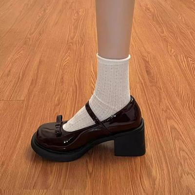 Коричневые jk туфли в британском стиле маленькие кожаные туфли французский ретро японские туфли Мэри Джейн женские туфли Лолита нишевые с бантом женские туфли