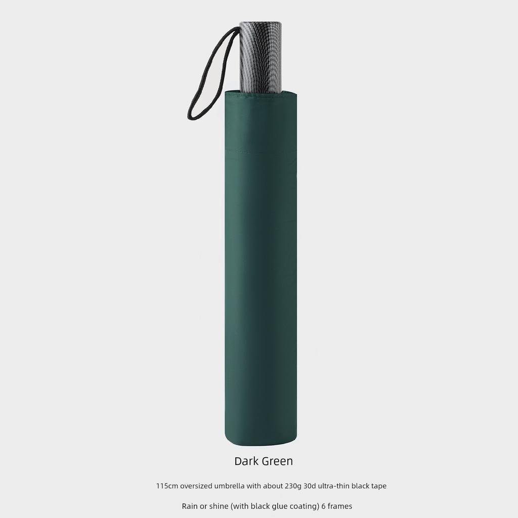 115cm Double-Sized Ultra-Light Umbrella, Dual-Use Sun and Rain Umbrella, Black Coating Sun Protection Umbrella, Carbon Fiber Manual 70% off Umbrella