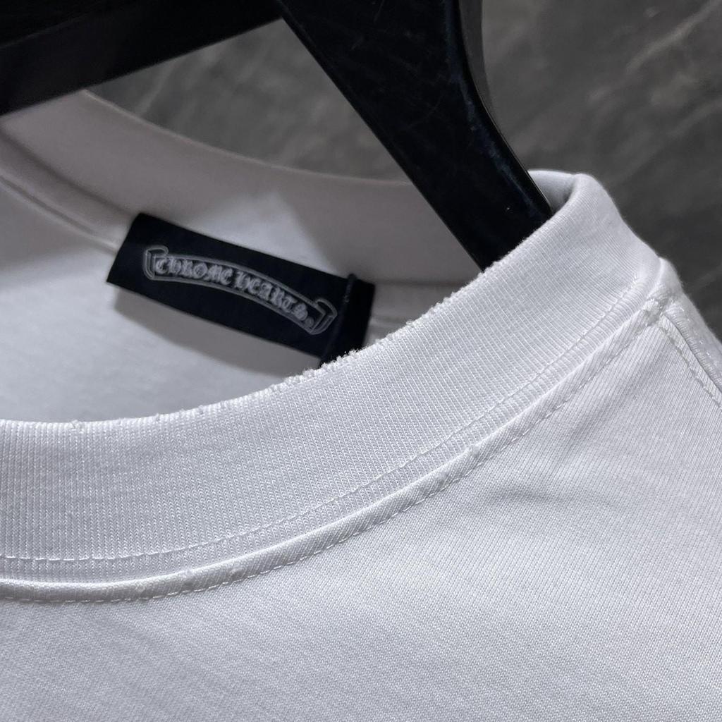 8931 CHROME HEARTS Лето 2026 Новая Высококачественная Хлопковая Круглый Вырез Свободная Большого Размера Мужская и Женская Футболка Футболка для Пары