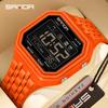 SANDA 6366 Business Retro Block Sports Electronic Watch, Fashionable Men's 50m Waterproof Night Light Multifunctional Watch