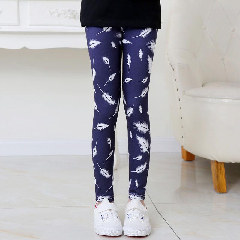 Girls Leggings Stretch Spring Summer Flower Printed Kids Children Pants