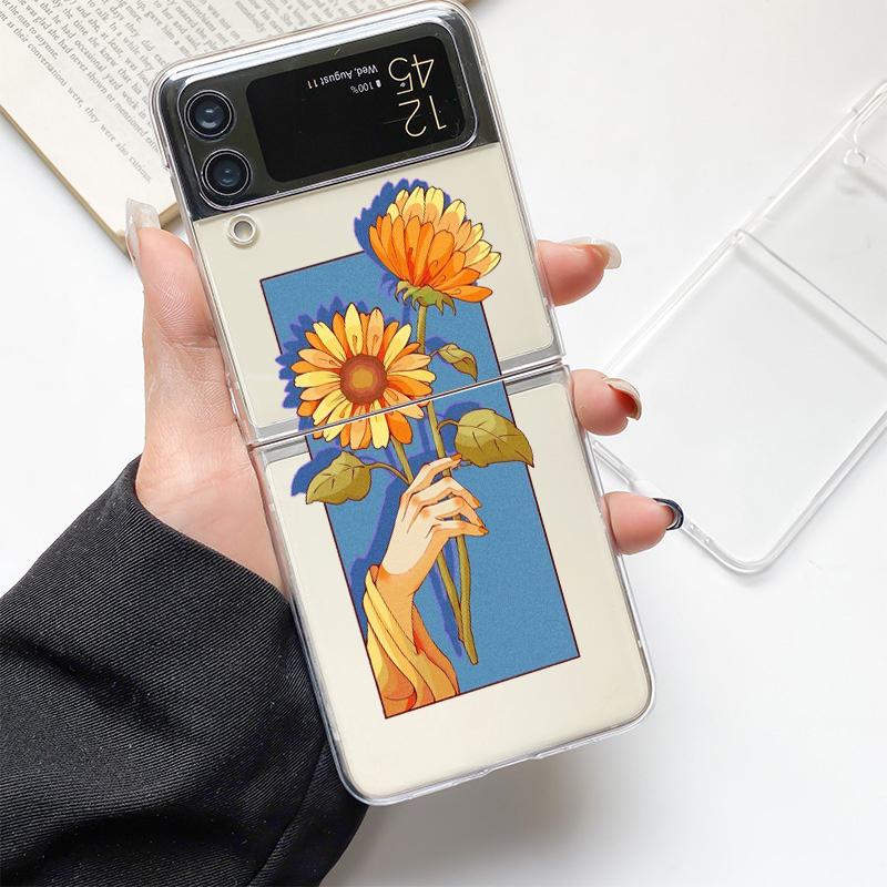 Милый мультяшный кейс с рисунком конфет, модный чехол для телефона Samsung Galaxy Z Flip 3 4 5 6 7, жесткий складной чехол-крышка из прозрачного поликарбоната, подарок