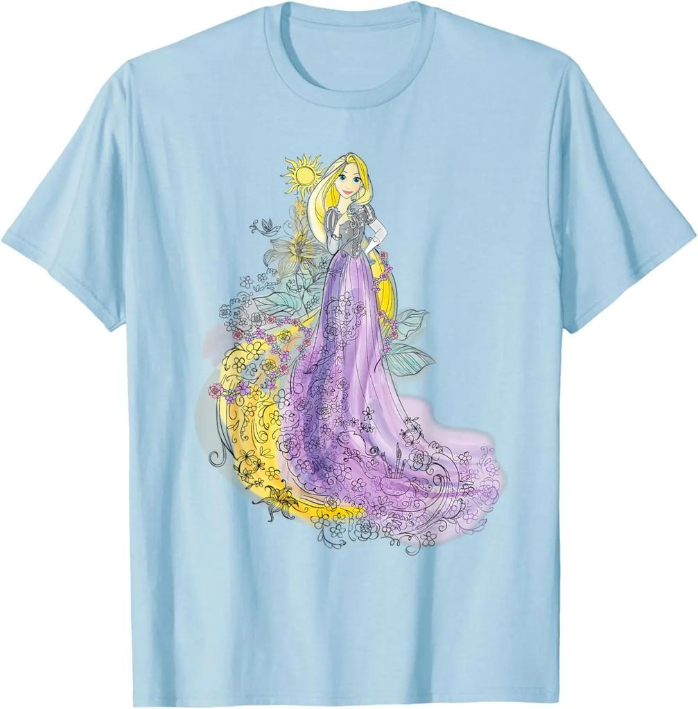 Hot Fashion Rapunzel Watercolor T-Shirt T-Shirt S-4XL Four Seasons Gift Unisex