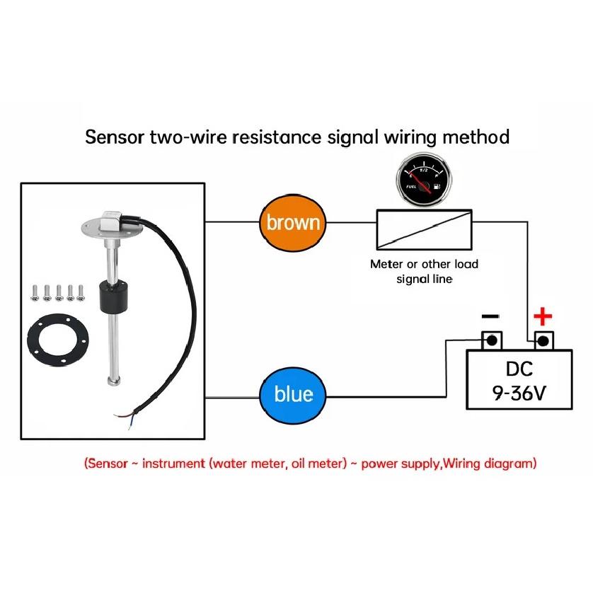 52MM Fuel Level Gauge For 0-90 ohm Fuel Level Sensor 100MM 125MM 150MM 200MM Oil Liquid Tank Fuel Level Indicator Customized