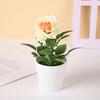 Искусственная Роза в Горшке Настольная Искусственная Роза Бонсай Многоразовая Искусственная Роза в Цветочном Горшке для Домашнего Офисного Декора Реквизит для Фотографии