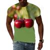 Мужская футболка с принтом свежих фруктов, с круглым вырезом, удобная, персонализированная, модная, Harajuku, летняя