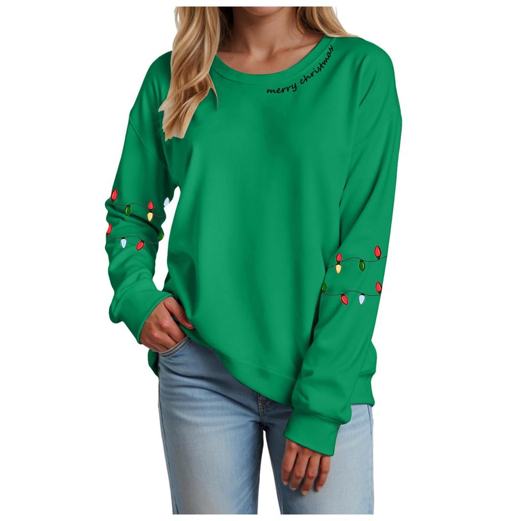 Ladies' Loose Comfortable Casual Fashionable Christmas Printed Sweatshirt Top