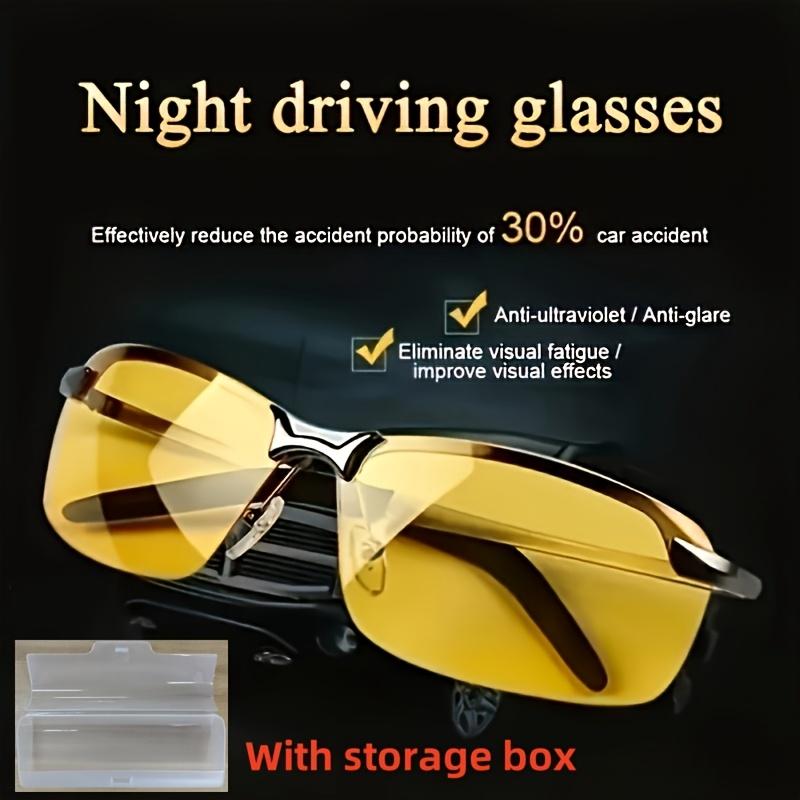 Sports Glasses Semi-Rimless TR Frame, TAC Lens, Polarized Yellow, Lightweight and Comfortable, Weakening Glare, with Storage Box, for Men, Women
