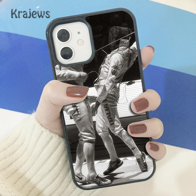Krajews Fencing Sport Soft Phone Case Cover For IPhone 18 17 Air 16 15 14 plus 11 12 13 pro max coque Shell Fundas